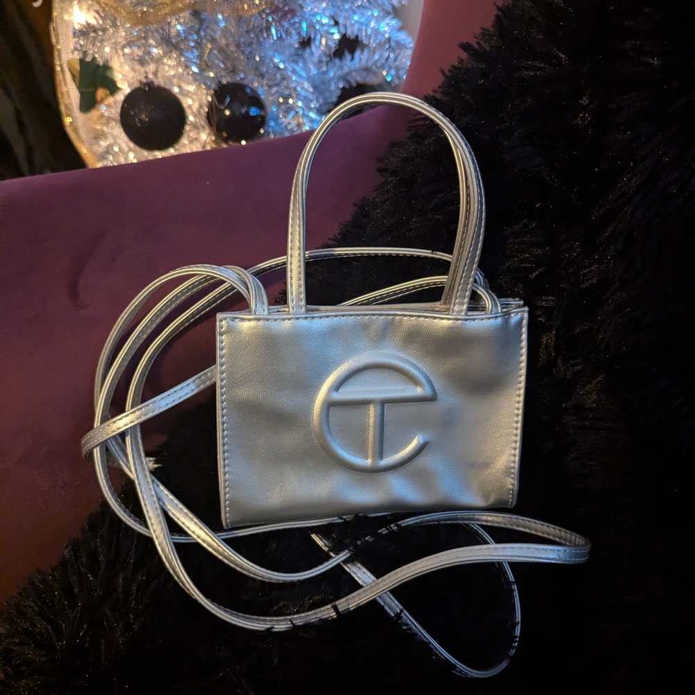 Telfar Silver Crossbody Bag